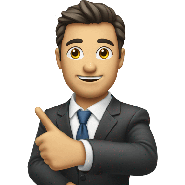 business man pointing at viewer emoji