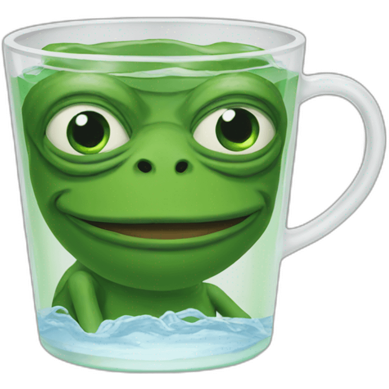 Pepe frog drinking cup water emoji