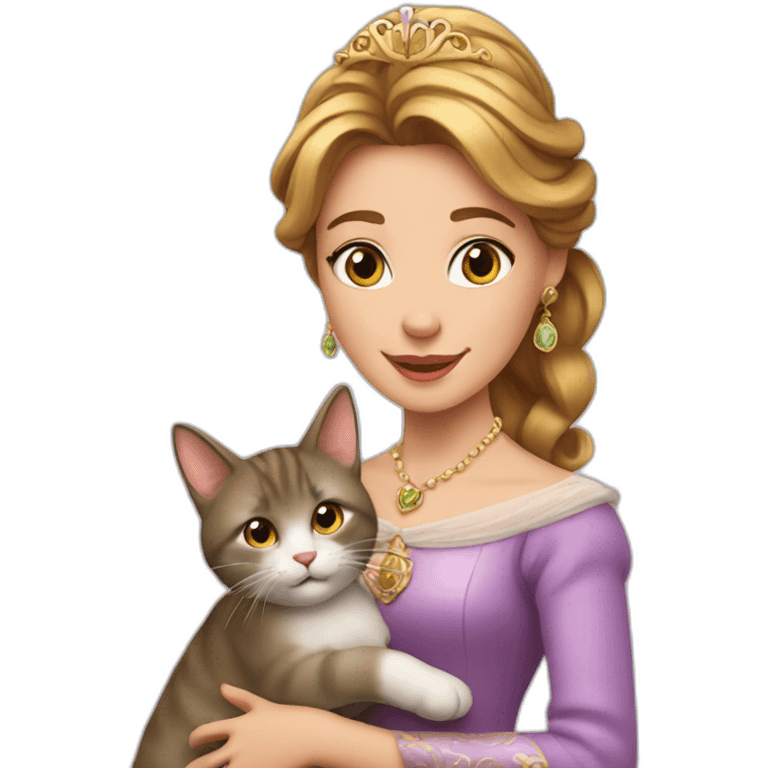 Princesse avec un chat emoji