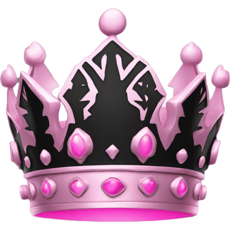 Gothic crown black pink  emoji