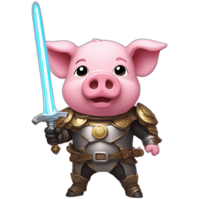 pig with with laser sword emoji