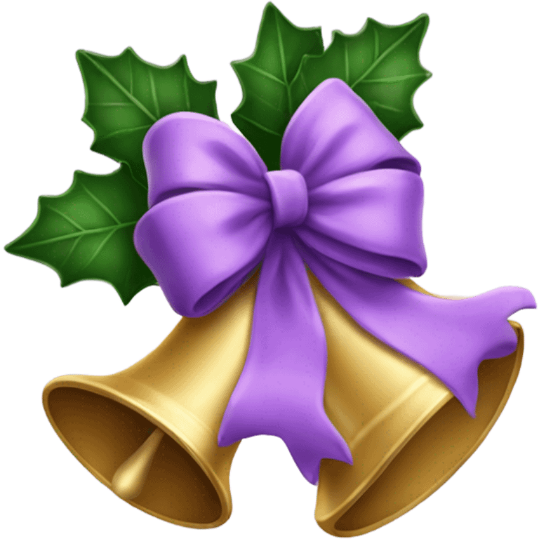 Christmas bells lilac bow emoji