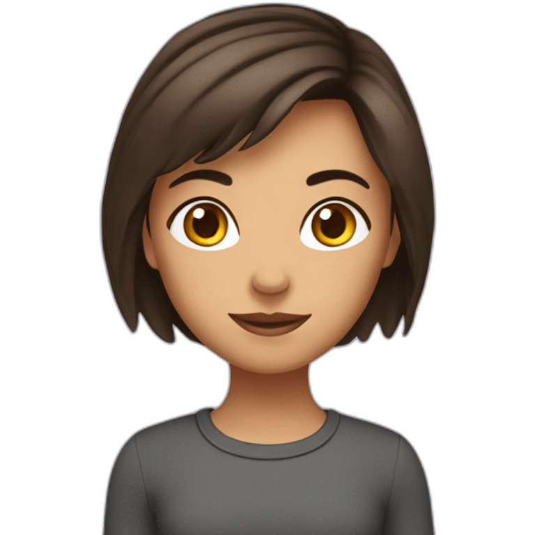 Fille brune choquée emoji