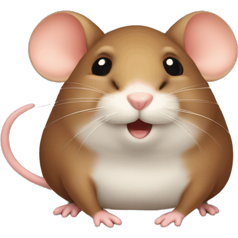 Fat cute brown mouse emoji