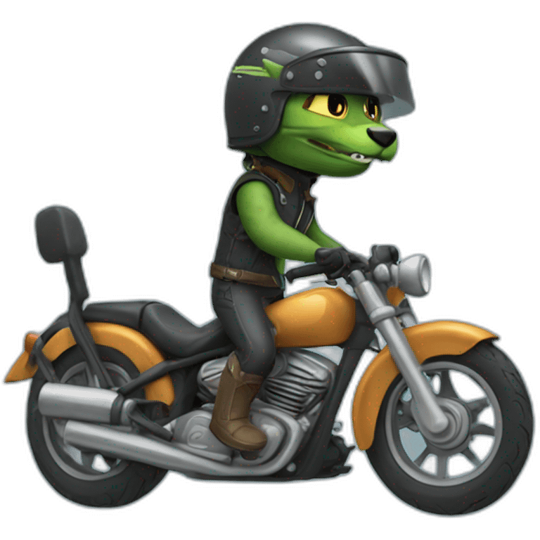 Gato, motocicleta cocodrilo emoji