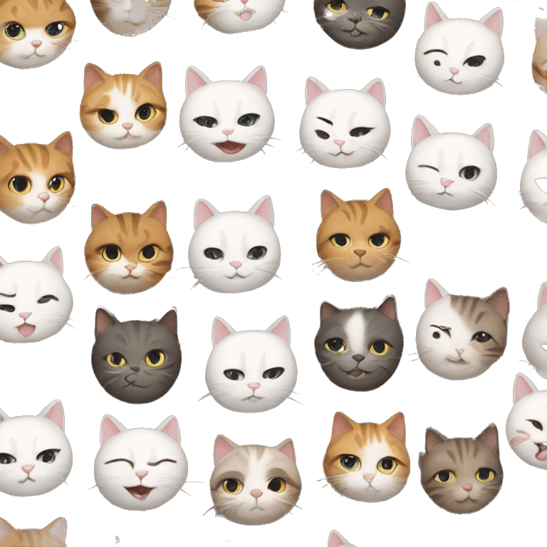 12 happy cats in sweaters emoji