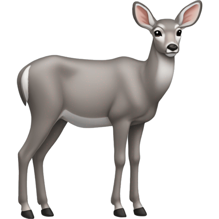 gray mule deer standing ose emoji