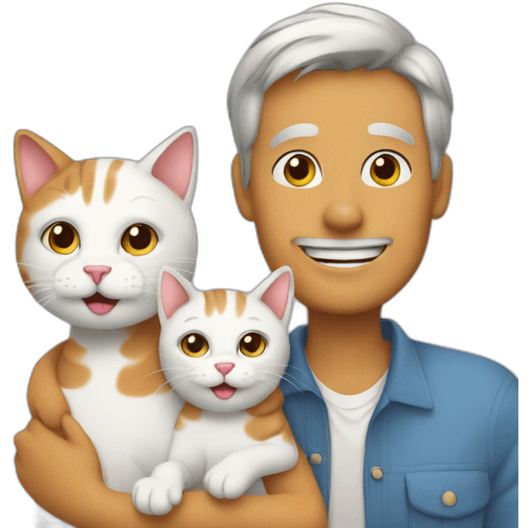 Cat with Dad and Mom emoji