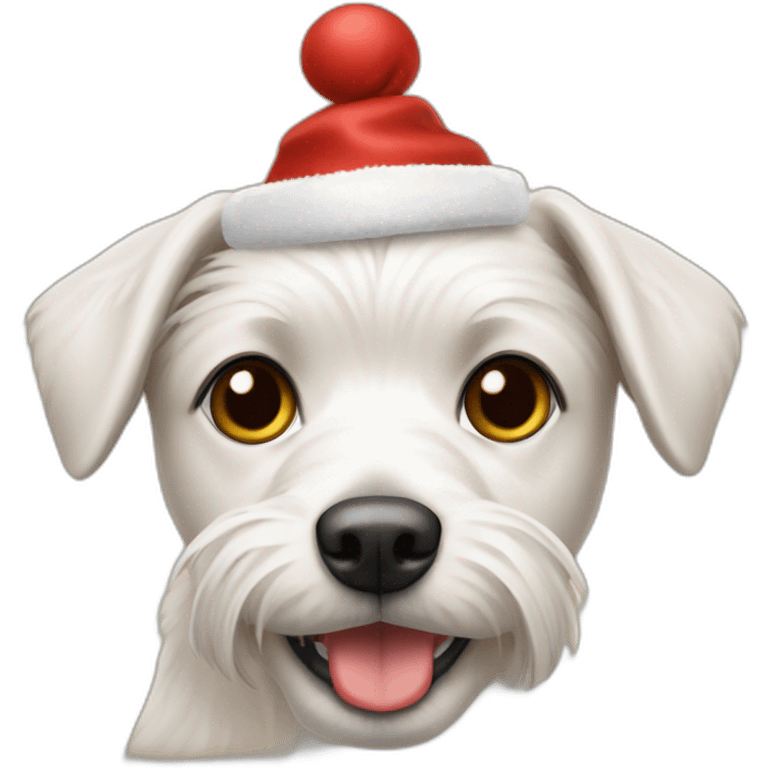 Maltipu's dog in a New Year's cap emoji