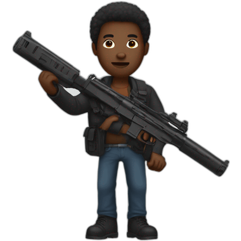 black person with a gun emoji