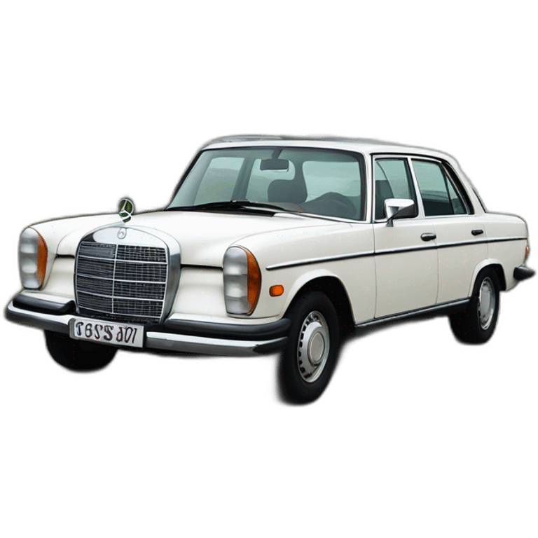 trip around galicia in a old white mercedes benz w115 seafood emoji