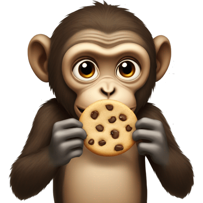 Monkey eating cookies emoji