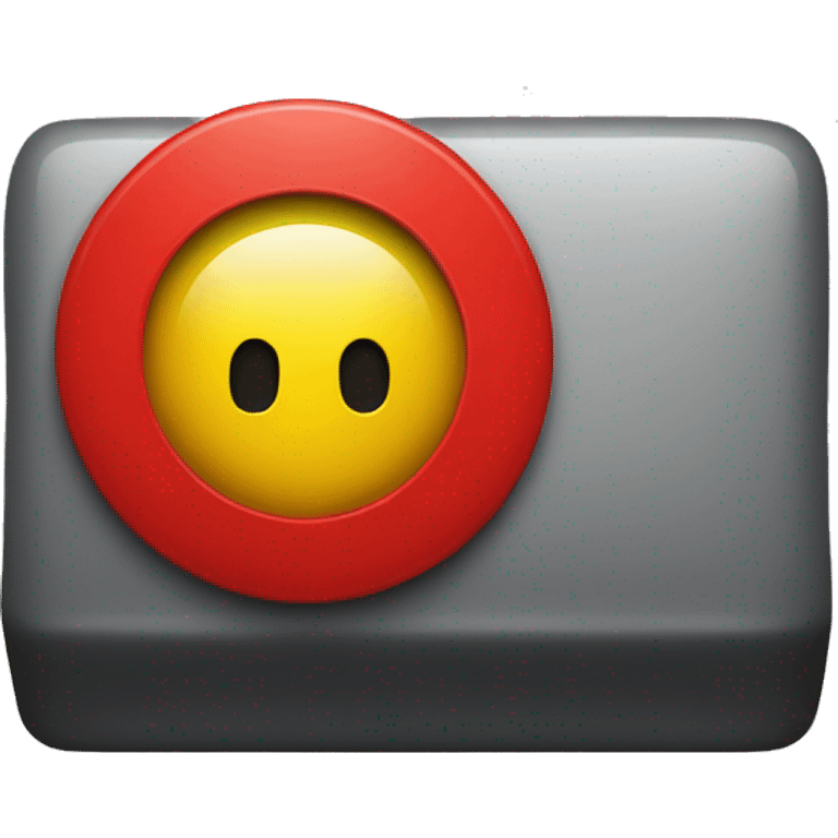 Black and red rectangle with a medium sized yellow circle in the middle emoji