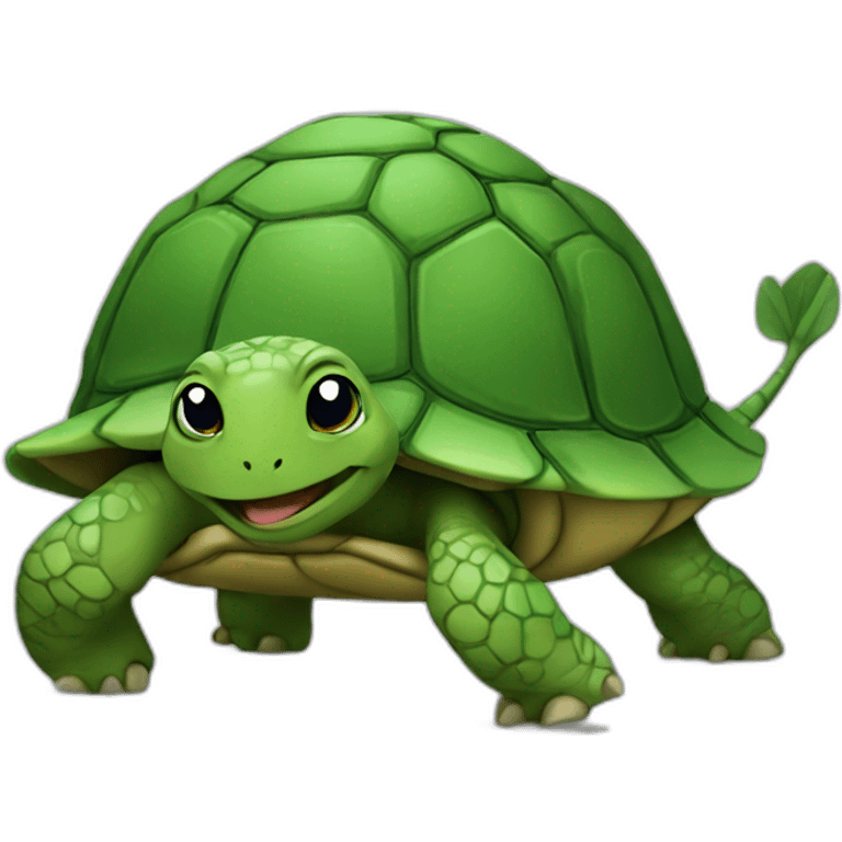 Chat sur une tortue emoji