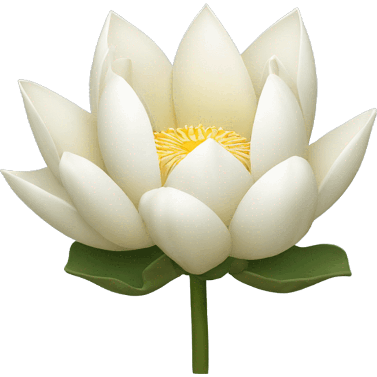 A white lotus flower with a stem and some thorns emoji