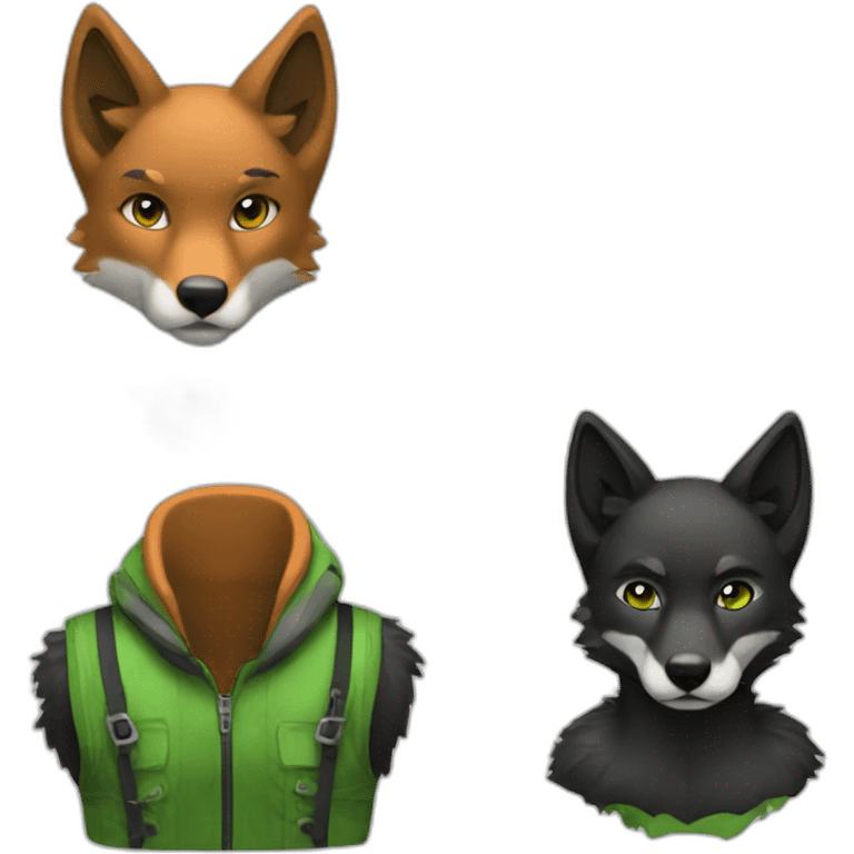 wolf-Fox-green-blackears emoji