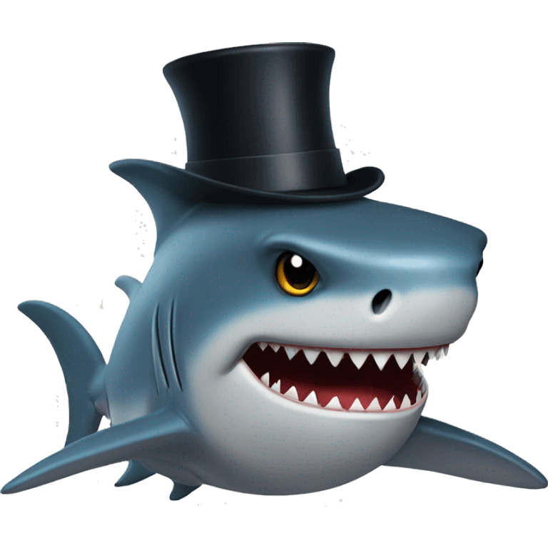 sad shark with tophat emoji