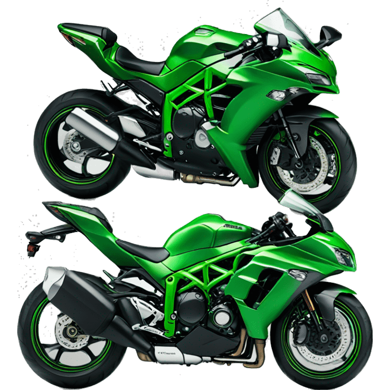 green kawasaki ninja H2 emoji