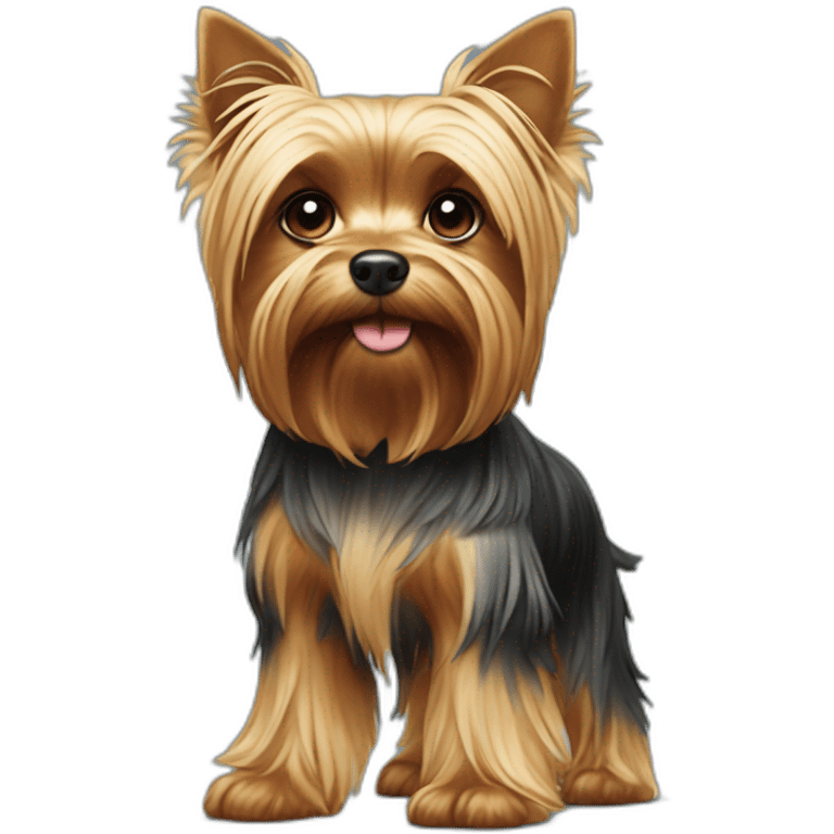 Yorkshire Terrier standing on two legs ears pointed down emoji