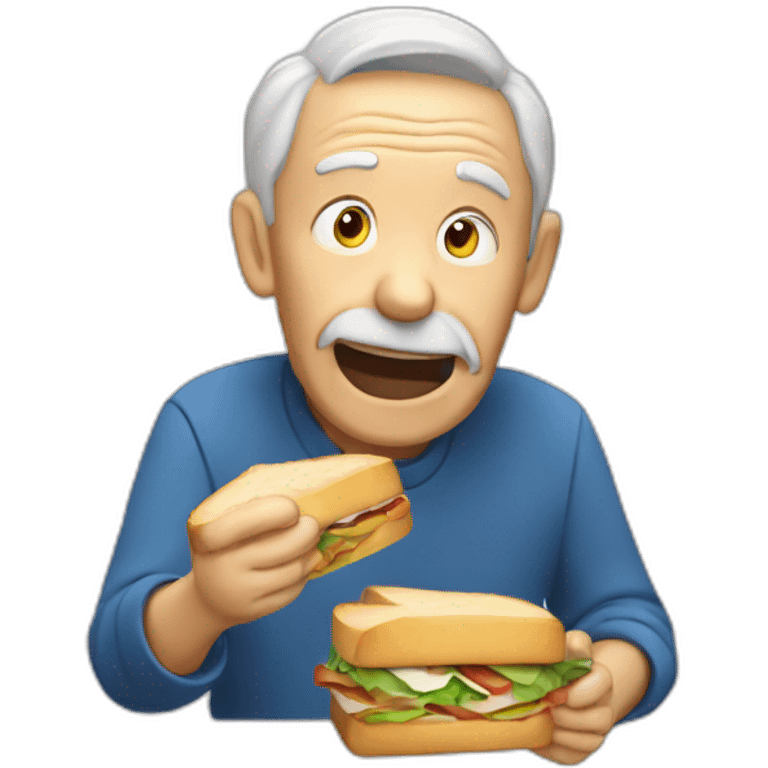 Old man eats sandwich emoji