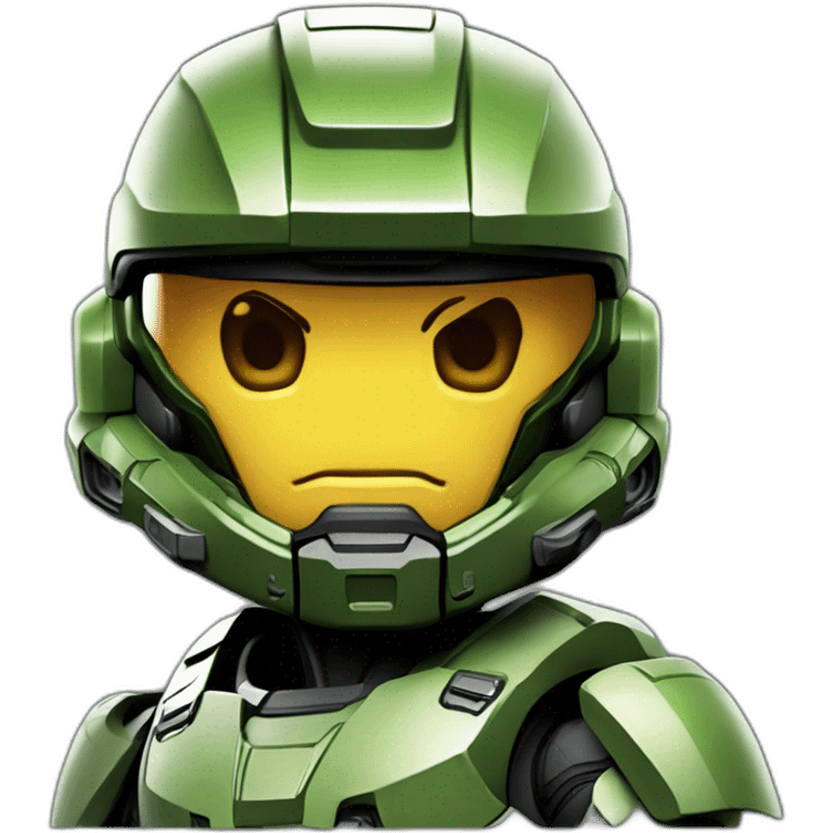 Master chief from halo in the apple iPhone Memoji style emoji