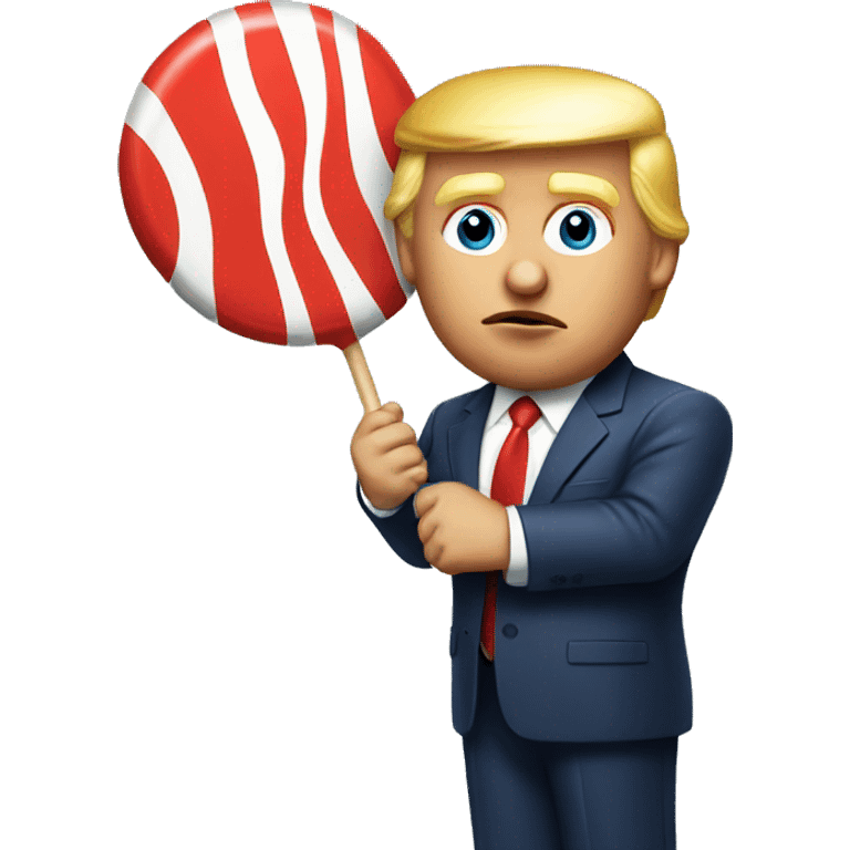 Trump holding a lollipop  emoji