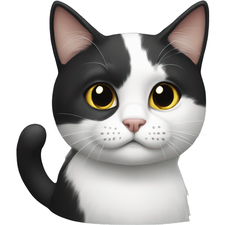 white and black cat emoji