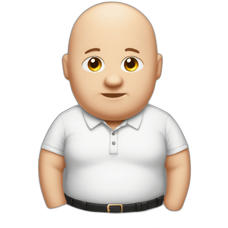 Chubby white bald red polo emoji