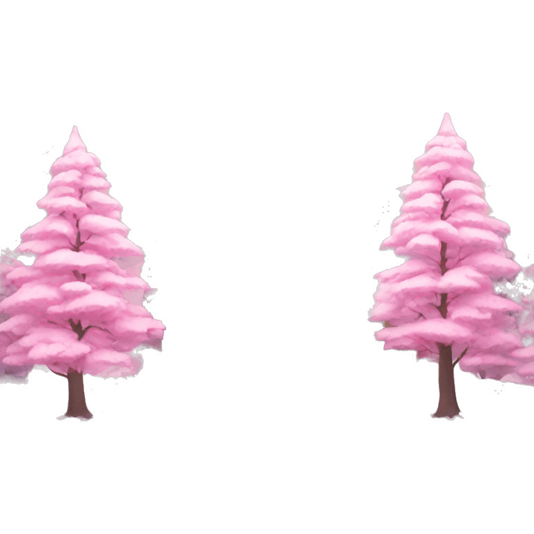 Pink winter scene emoji