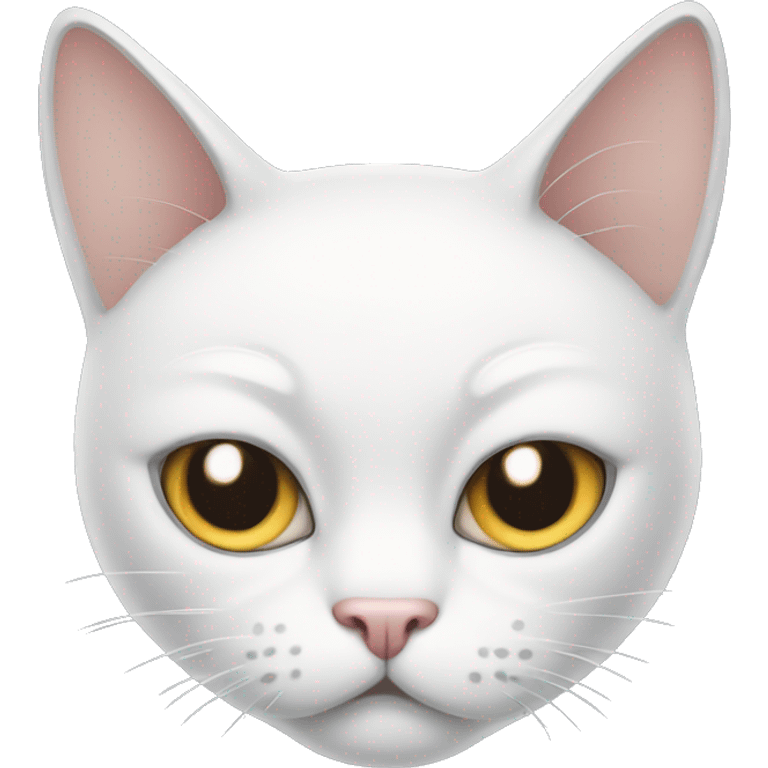 Mean white cat emoji