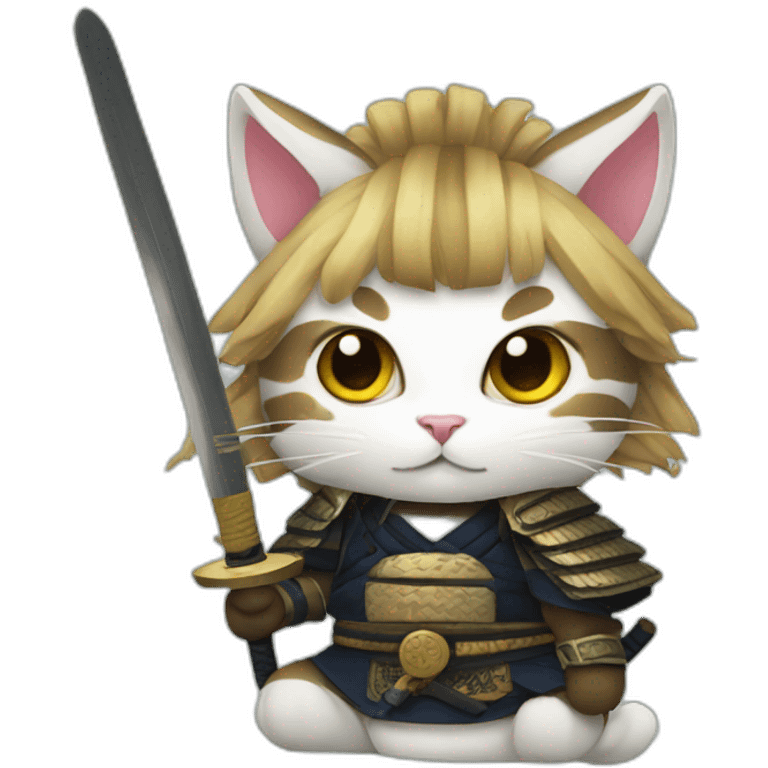 Cat samurai emoji