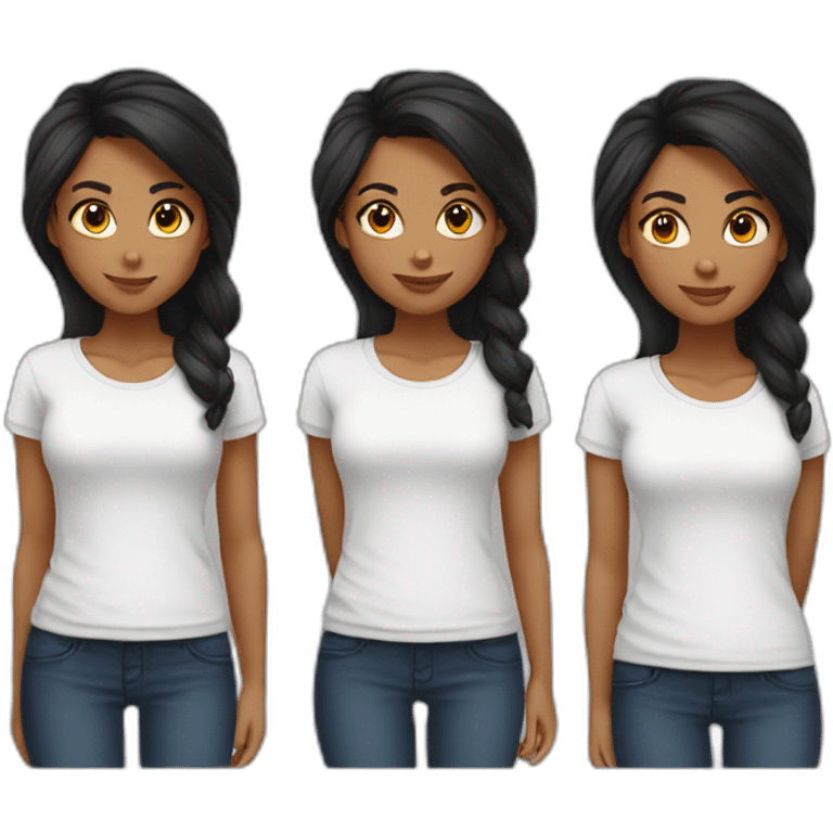 black-middle-length-haired-girl-with-white-tshirt emoji