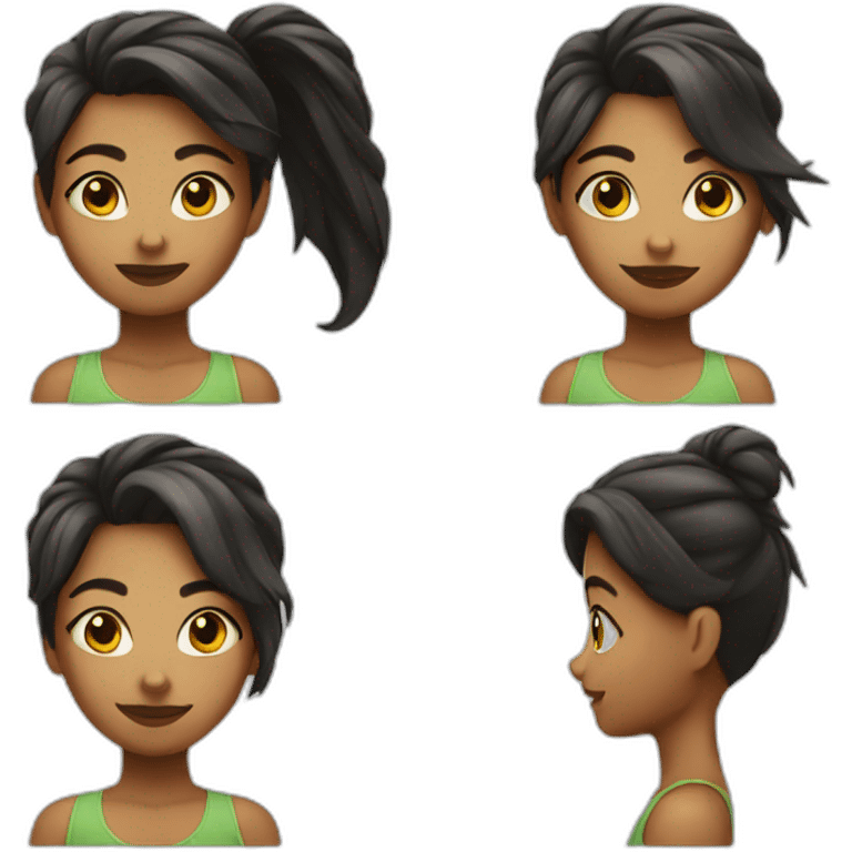 Girl with hair on the sides emoji