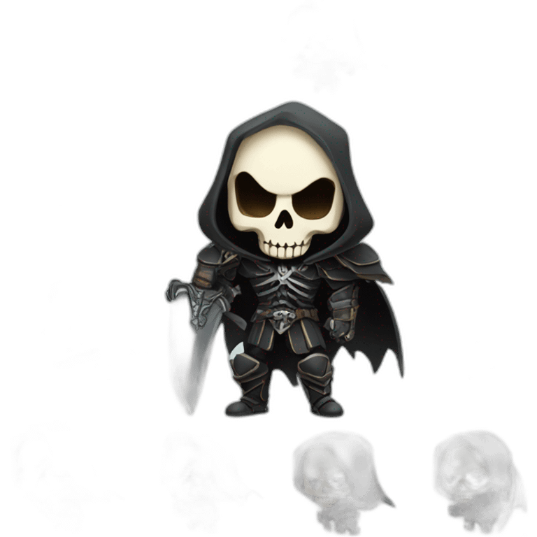 reaper skull RAID in the style of chibi character emoji