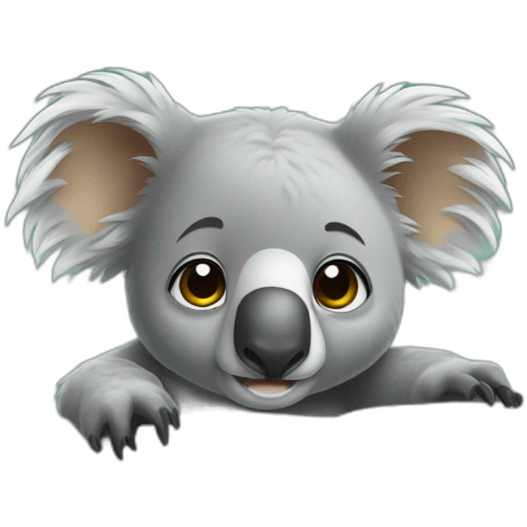 Koala waking up of bed emoji