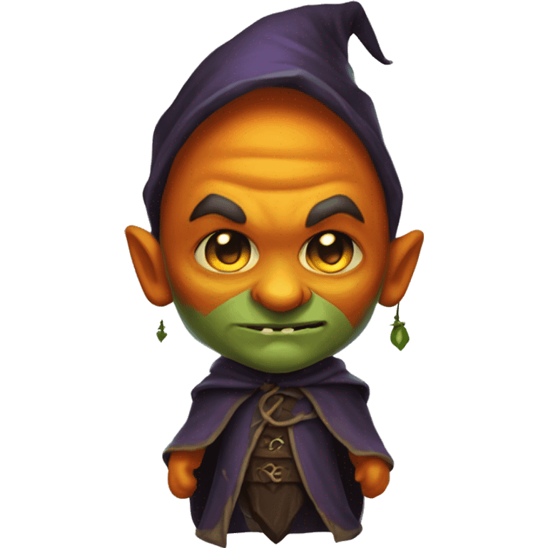 half-orc male wizard necromancer pumpkin emoji