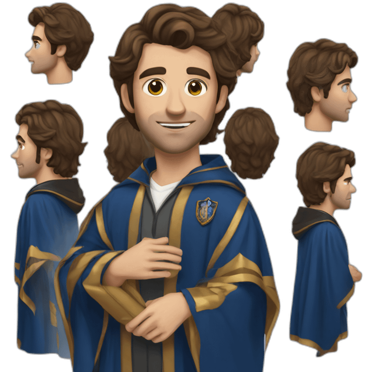 one brown haired man in a Ravenclaw robe emoji