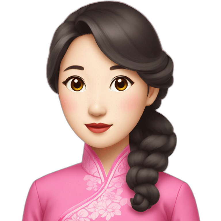 Go Yoon Jung wearing pink ao dai emoji