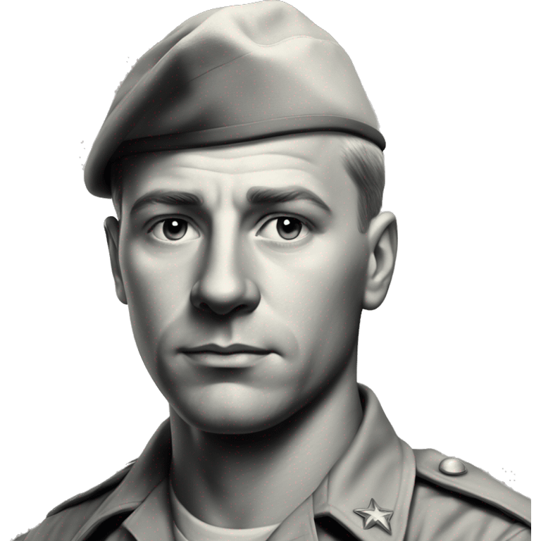 photorealistic serious us white soldier 1960s emoji