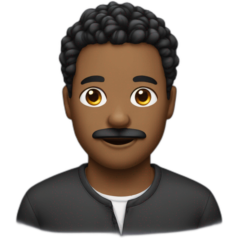 20 years black men with twist hair and a small black moustache emoji