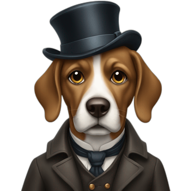 a dog dressed ah sherlock holmes emoji