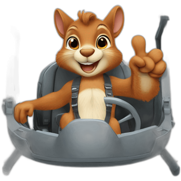 squirrel thumbs up from cockpit canopy open emoji