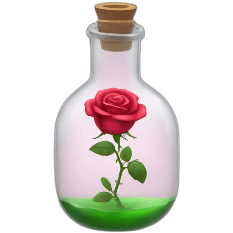 a rose in a glass flask emoji