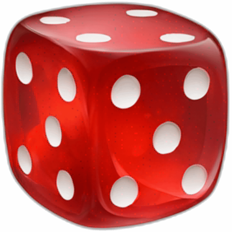 transparent red dice emoji