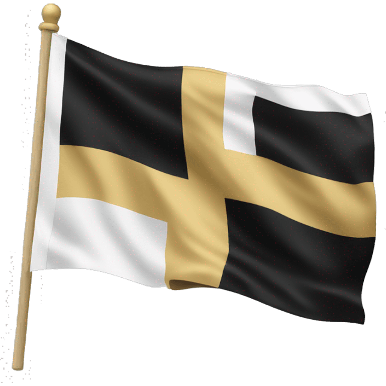 Flag with the colours white, gold, black emoji