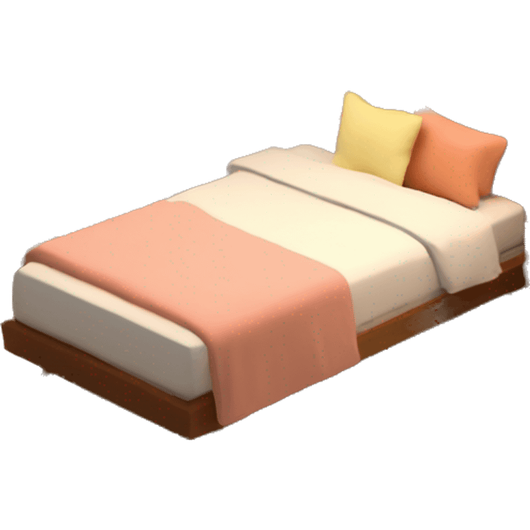 isometric-3d-cute-small-bedroom--mid-century modern-interior emoji