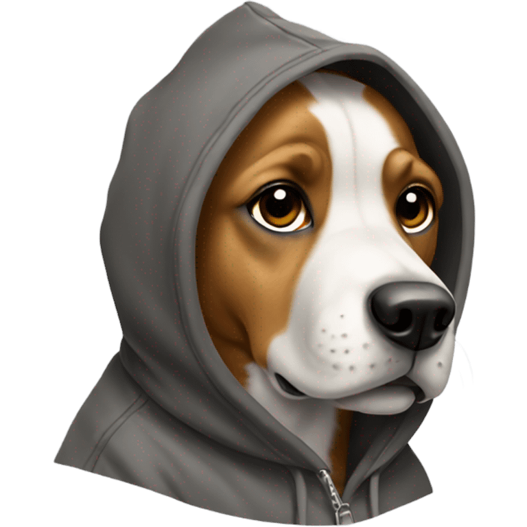 Dog wearing a hoodie  emoji