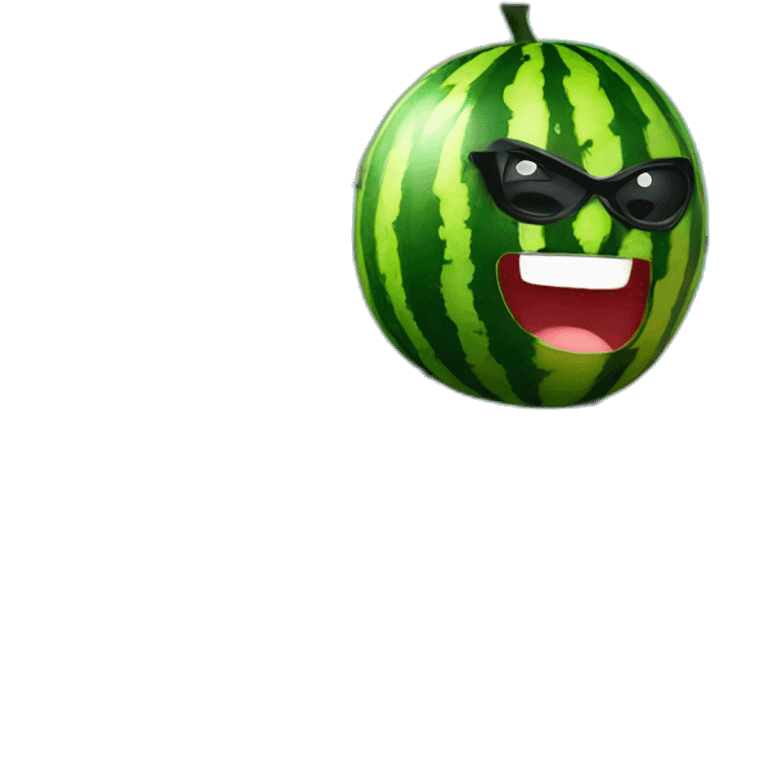 Watermelon superhero holding a beer emoji