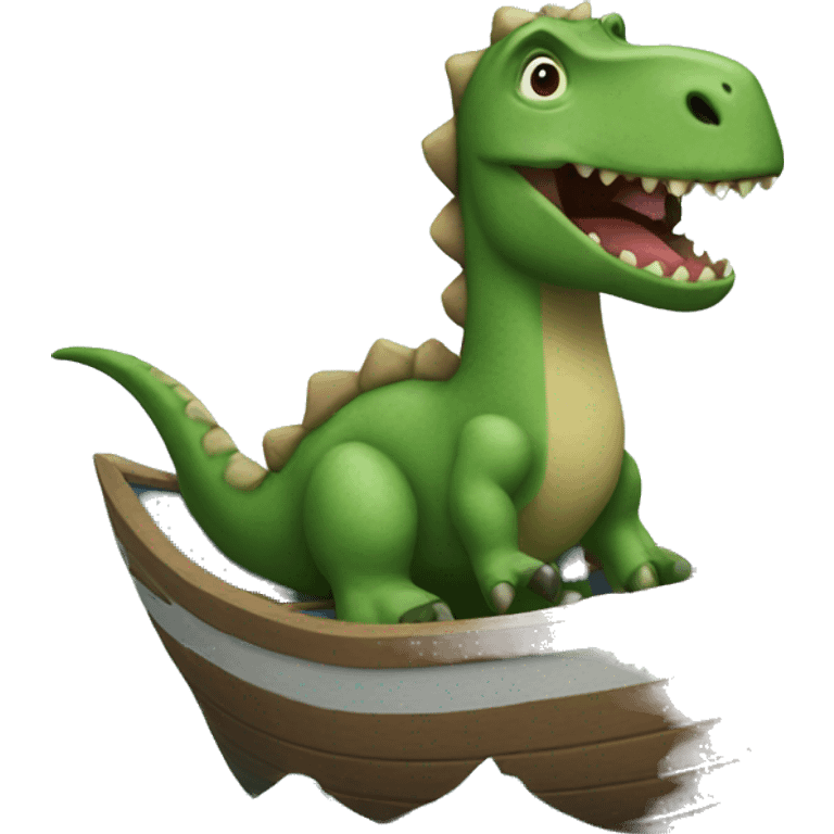 a dinosaur in a boat emoji