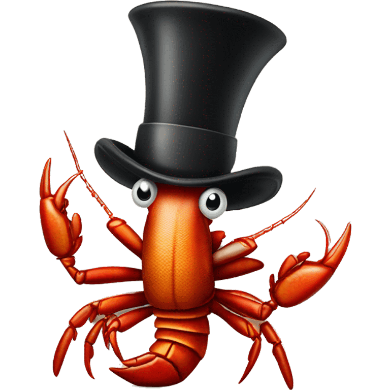 Crawfish wearing a top hat giving a thumbs up emoji